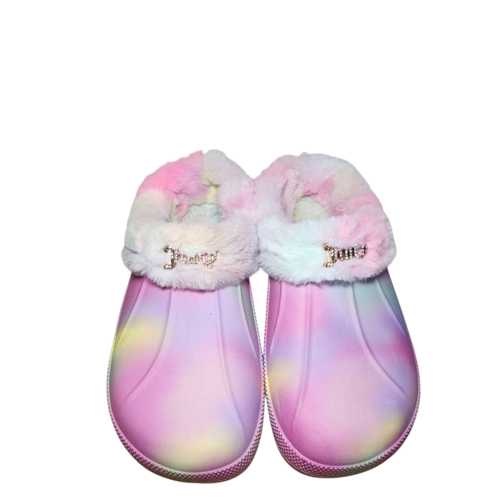 Juicy Couture Kids' Pink Furry Clogs Size 4 - Picture 4 of 10